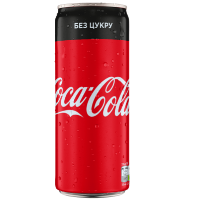 Coca-Cola без цукру  (0,33) з/б