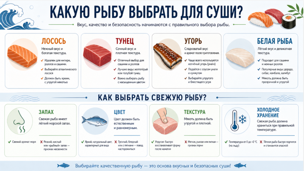 Рыба для суши: какие виды используют и как выбрать