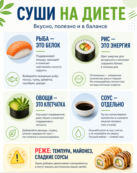 Из чего складывается калорийность роллов