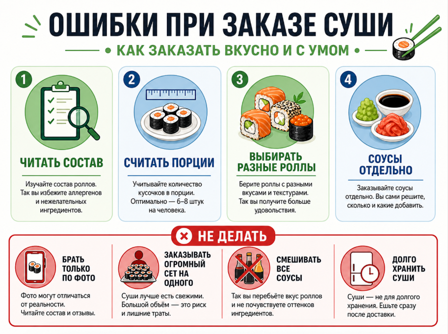 Ошибки при заказе суши: как выбрать сет без разочарования