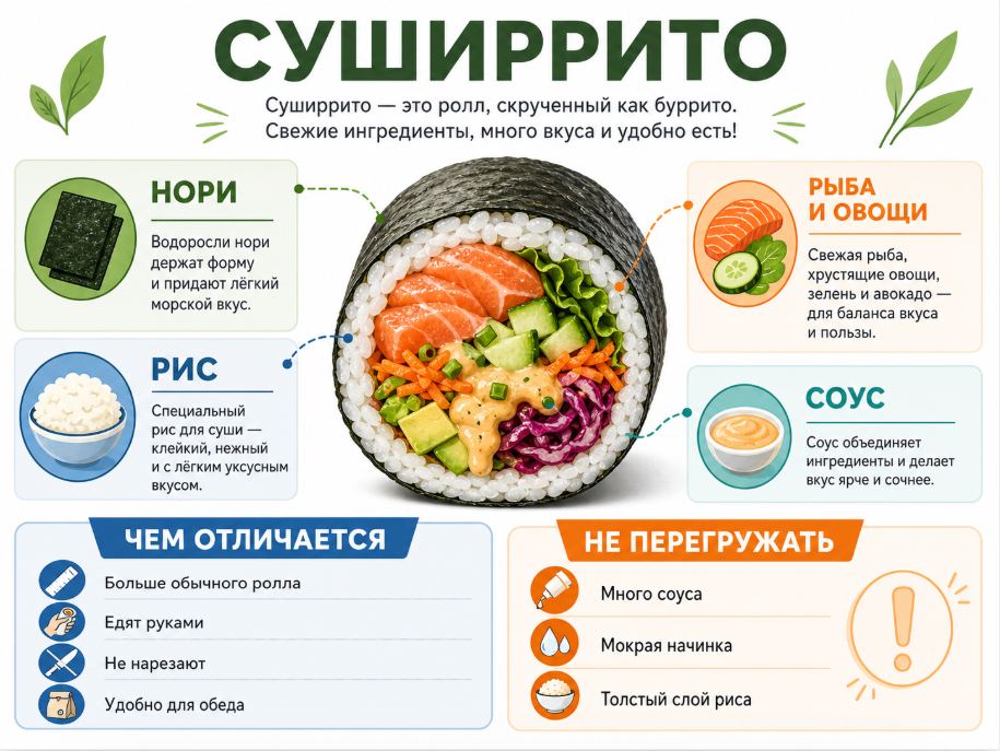 Суширитто: что это такое и чем отличается от роллов